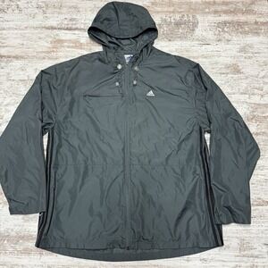 Adidas Windbreaker‎ Jacket Mens XL Gray Full Zip Hooded Y2K 90s Vintage